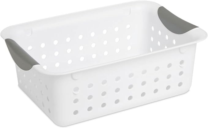 Sterilite 36-Pack Ultra Basket, Open Plastic Bins, Countertop, Cabinet and Closet Organizer, White, Small