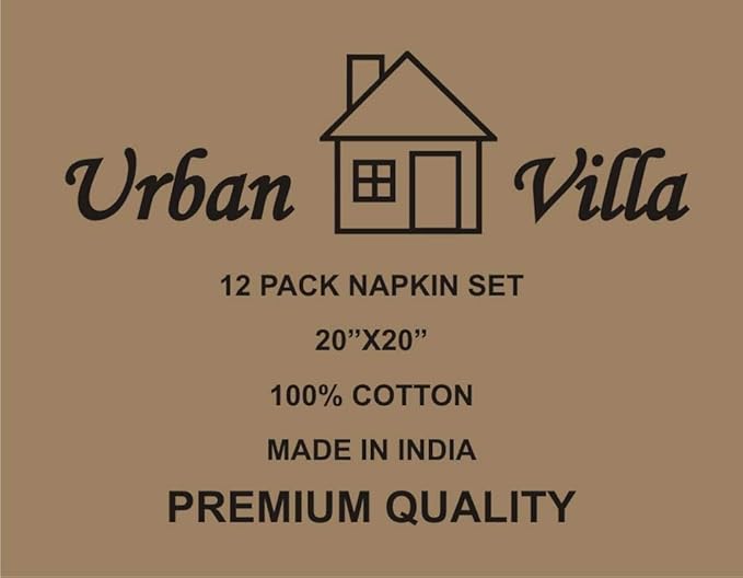 Urban Villa Halloween Cloth Napkins Back Orange Checks Dinner Napkins 20''x20'' (Set of 12) 100% Cotton Absorbent Napkins Soft Durable Reusable Washable Ideal for Events Parties Everyday use