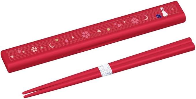 OSK HS-12 Lunch Box Chopsticks Set, Moon Flower, 7.7 inches (19.5 cm), Made in Japan, Dishwasher Safe