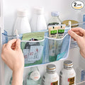 2 piece Refrigerator Door Organizer Set Fridge Hanging Mesh Bag for Kitchen Storage Bag Household Sundries Sorting Bag Used to Refrigerator Side Door Storage Small Objects Containers
