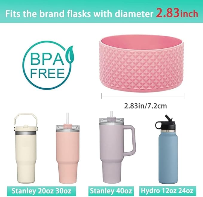 WK IEASON 2 Pcs Tumbler Bottom Protector Boot for Stanley Quencher Adventure 40oz & Stanley IceFlow 20oz 30oz, Stealth Landing-2.83inch Bottom Diameter