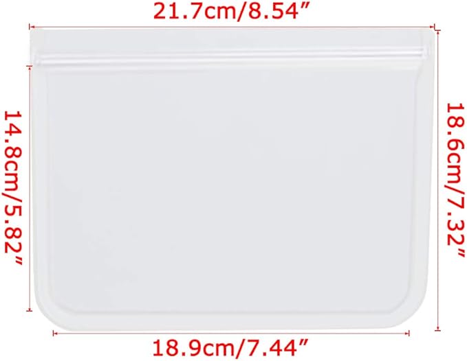 RLAVBL 10 Pack Quart Freezer Bags, Reusable Food Storage Bags for Vegetable, Liquid, Snack, Meat, Sandwich, 8.46x7.28 Inch