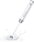 Maestri House Rechargeable Milk Frother, LunaFro NS Handheld Electric Foam Maker Waterproof Detachable Stainless Steel Whisk Drink Mixer Foamer for Lattes, Cappuccino, No Stand