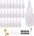 24 Pack 1-Ounce Plastic Squeeze Bottles with Measurement - Cookie Decorating Supplies, Cookie Writer Bottles Food Coloring and Royal Icing Supplies