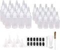 24pcs(12pcs 30ml; 12pcs 60ml) Plastic Squeeze Bottles with Twist Cap Cookie Decorating Supplies, Cookie Supplies Writer Bottles Food Coloring and Royal Icing Supplies