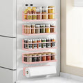 Magnetic Spice Rack For Refrigerator Magnetic Fridge Shelf For Kitchen Spice Organizer Magnetic Shelf For Fridge Space Saving Pink 4 Pack With Magnetic Paper Towel Holder