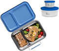 Bento-Style Stainless Steel Lunch Box -2 Compartment Stainless Steel Lunch Box - 2 Containers for Kids & Adults Dishwasher Safe Steel Lunch Boxes for kids