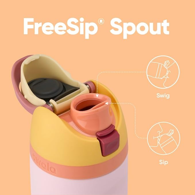 Owala FreeSip Insulated Stainless Steel Water Bottle with Straw for Sports and Travel, BPA-Free, 24 Ounce, Candy Store