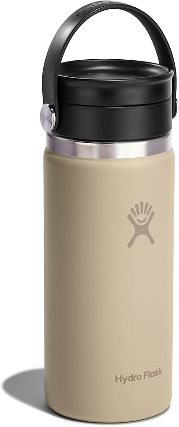 Hydro Flask Flex Sip Coffee Tumbler – Insulated Stainless Steel, Non Spill, Leak Proof Travel Coffee Cup 16 Oz Oat Tan