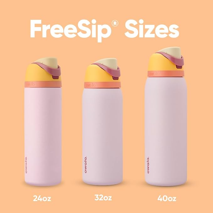Owala FreeSip Insulated Stainless Steel Water Bottle with Straw for Sports and Travel, BPA-Free, 24 Ounce, Candy Store