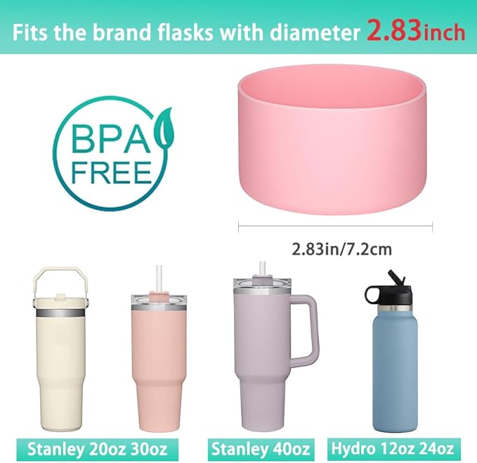 WK IEASON 2 Pcs Tumbler Bottom Protector Boot for Stanley Quencher Adventure 40oz & Stanley IceFlow 20oz 30oz, Stealth Landing-2.83inch Bottom Diameter