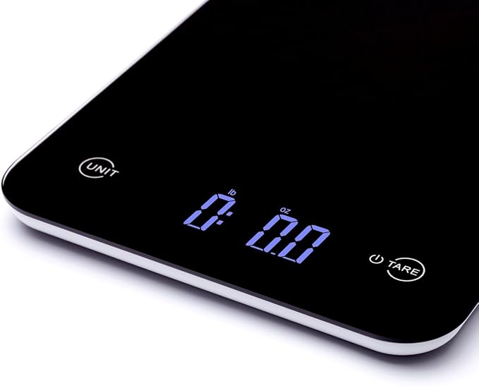 Ozeri Touch Professional Digital Kitchen Scale (12 lbs Edition), Tempered Glass in Elegant Black