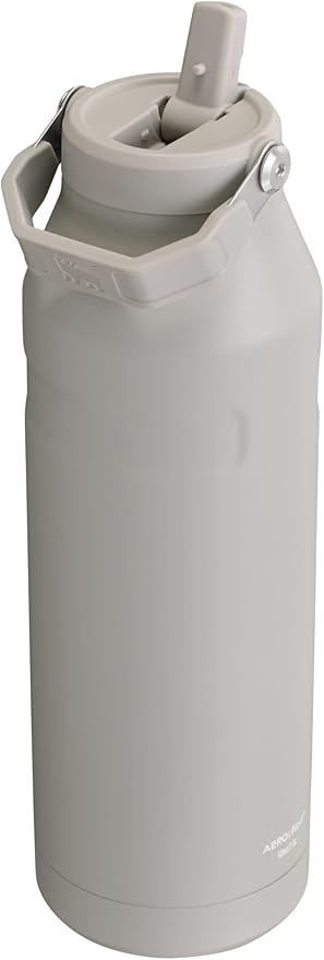 STANLEY IceFlow Flip Straw 2.0 Water Bottle 50 OZ | Built-In Straw with Larger Opening | Lightweight & Leak-Resistant | Insulated Stainless Steel | BPA-Free | Ash
