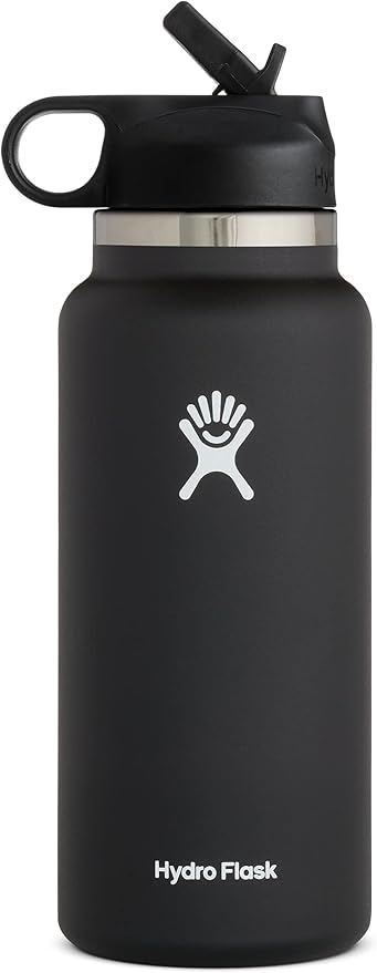 Hydro Flask 32 oz Wide Mouth Straw Lid Black