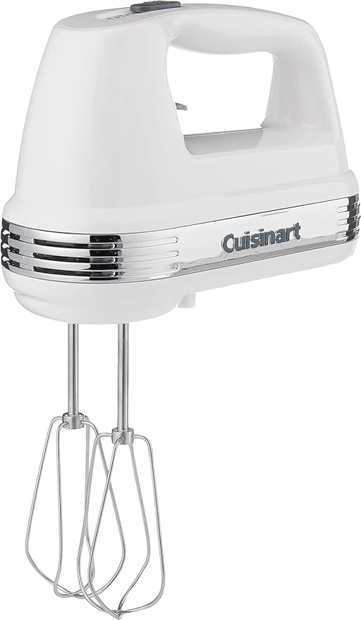 Cuisinart Power Advantage 5-Speed Hand Mixer, 220W-Motor Hand Blender Electric Mixer with 5 Speed Settings, Extra-Long Dishwasher-Safe Beaters, 60-Inch Swivel Cord, HM-50, White