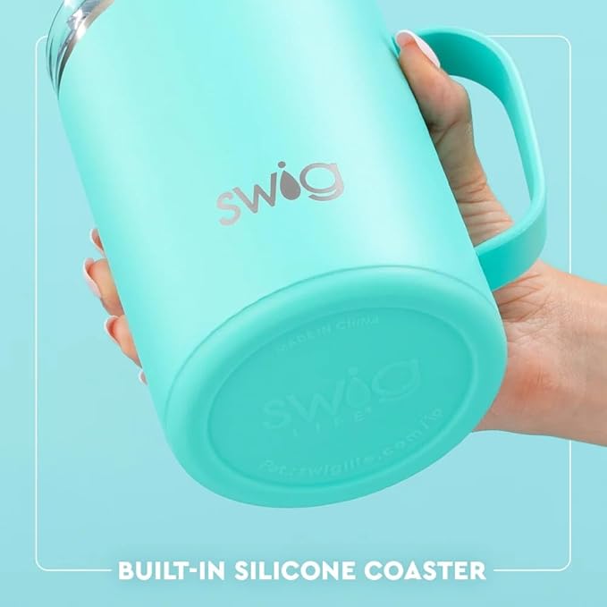 Swig Life 24oz Travel Mug, Insulated Tumbler with Handle and Lid, Travel Coffee Mug, Cup Holder Friendly, Stainless Steel 24 oz Tumbler, Reusable Insulated with Lid (Hunting Camo)