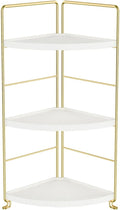 3-Tier Kitchen Spice Rack , Standing Rack,Triangle Bathroom Countertop Storage Shelf ,Cosmetic Organizer Holder , Stackable Cabinet Organizer , Kitchen Counter Shelf , Corner Spice Rack ,Golden