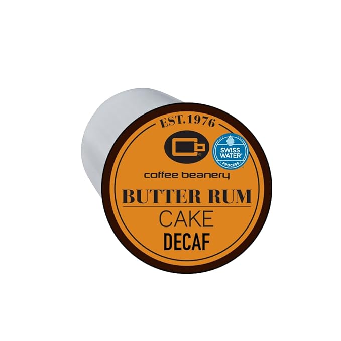 Butter Rum Cake Decaf Coffee Pods by Coffee Beanery | 48ct Bulk Medium Roast Arbica Coffee
