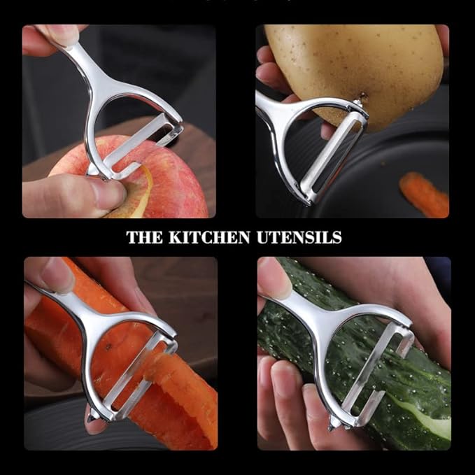 AMOUY Premium Peeler Set - Vegetable,Apple Peelers for Kitchen, Fruit, Carrot, Veggie,Potatoes Peeler,Y-Shaped Stainless Steel Peelers,with Ergonomic Non-Slip Handle & Sharp Blade,Good Sturdy (2PCS)