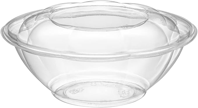 Comfy Package [24 oz. - 50 Count] Clear Plastic Salad Bowls with Lids, Disposable Salad Containers for Lunch - Perfect for Takeout, Salads, and Meal Prep