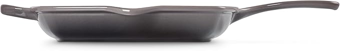 Le Creuset Enameled Cast Iron Signature Square Skillet Grill, 10.25", Oyster