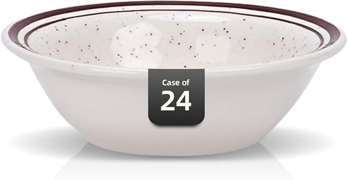 Stoneware Narrow Rim Commercial Grade Dinnerware (Brown Speckle, Fruit 13oz)
