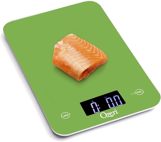 Ozeri Touch Professional Tempered Glass Digital Kitchen Scale, Lime Green