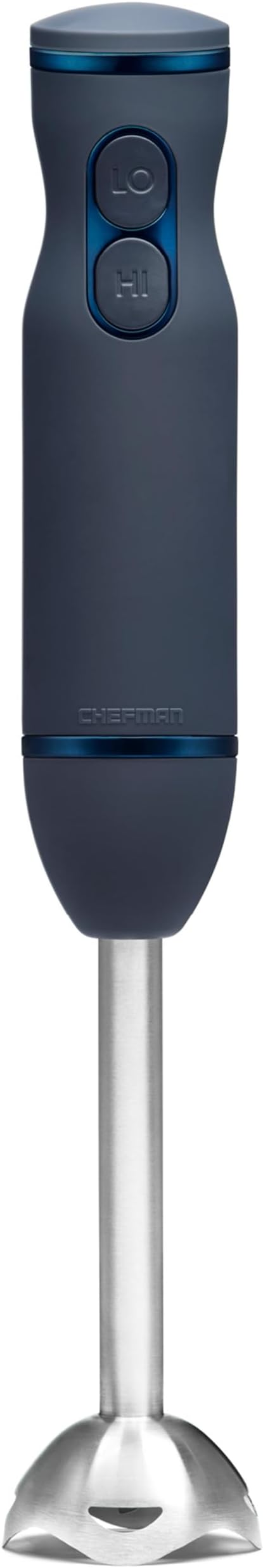 Chefman Immersion Stick Hand Blender with Stainless Steel Blades, Powerful Electric Ice Crushing 2-Speed Control Handheld Food Mixer, Purees, Smoothies, Shakes, Sauces & Soups, Midnight Blue