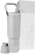 Simple Modern Trek Pivot | 40oz Flip Straw Tumbler with Handle | Water Bottle & Boot | Interchangeable Straw & Chug Lids | Insulated Stainless Steel Jug | Gym Sports Outdoors | Ice Gray