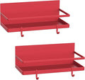 Magnetic Spice Rack Organizer Refrigerator Spice Storage Shelf（Red 2 pack with hook）