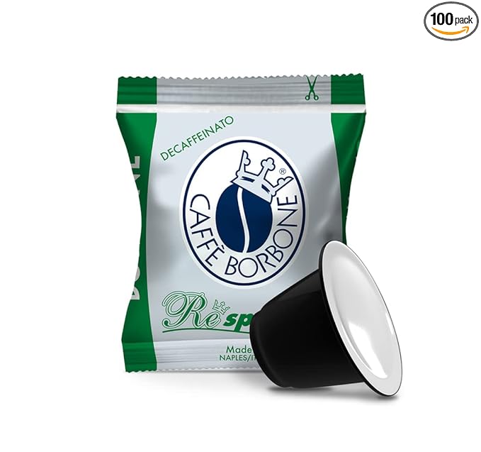 Caffè Borbone Decaffeinated Nespresso Compatible Espresso Coffee Pods, 100 Count Espresso Pods