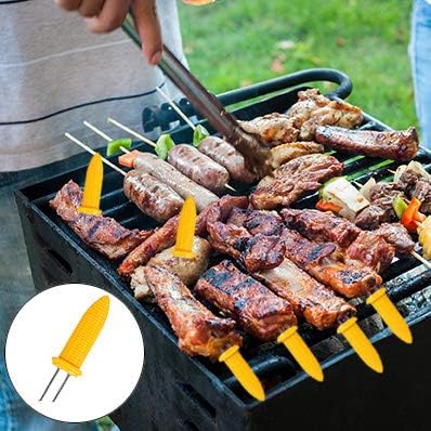 10PCS Corn Holders - Corn on The Cob Skewers,Stainless Steel Corn Fork Prong Skewers Kitchen Tool for BBQ Twin Prong Sweetcorn Holders Home Cooking Fork
