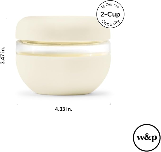 W&P Porter Seal Tight Glass Lunch Bowl Container w/ Lid | Mint 16 Ounces | Leak & Spill Proof, Soup & Stew Food Storage, Meal Prep, Airtight, Microwave and Dishwasher Safe, BPA-Free Glass