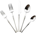 Gugrida Unique & Beautiful Flatware Set - 5 Piece Iridescent Silverware Sets | 18/10 Stainless Steel Reusable Cutlery Set | Utensils Service For 1 with Dessert Fork, Knife, Spoon, Dinner Fork