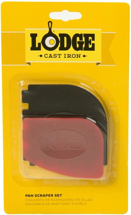 Lodge LDP3 Cast Iron Reversible Grill/Griddle (9.5" x 16.75") and Lodge Pan & Grill Scraper Set (2 Pieces)