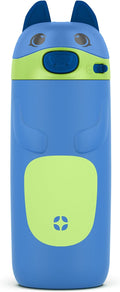 Ello Ellies 12oz Vacuum Insulated Stainless Steel Kids Water Bottle with Straw and Built-in Carrying Handle and Leak-Proof Locking Lid for School Backpack, Lunchbox and Outdoor Sports, Dog