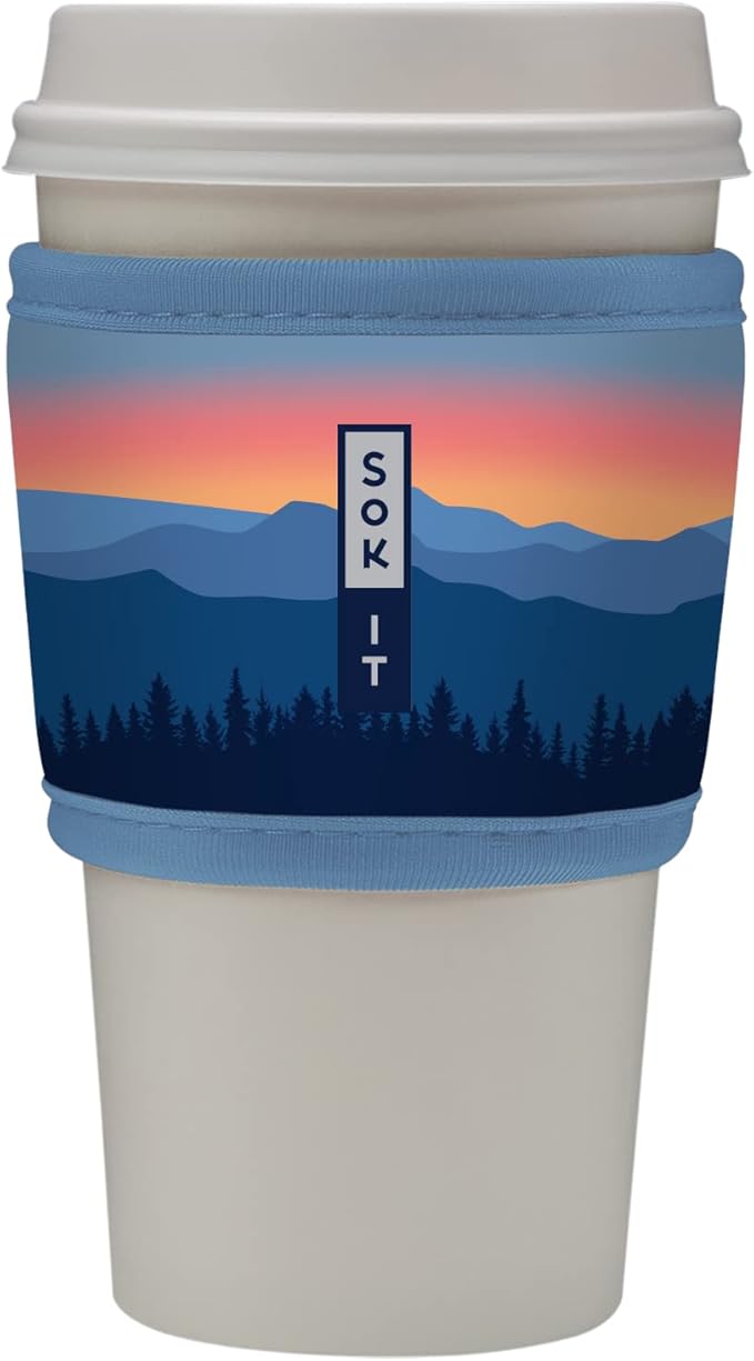 Sok It HotSok Coffee & Tea Reusable Insulated Neoprene Cup Sleeve (Blue Ridge)
