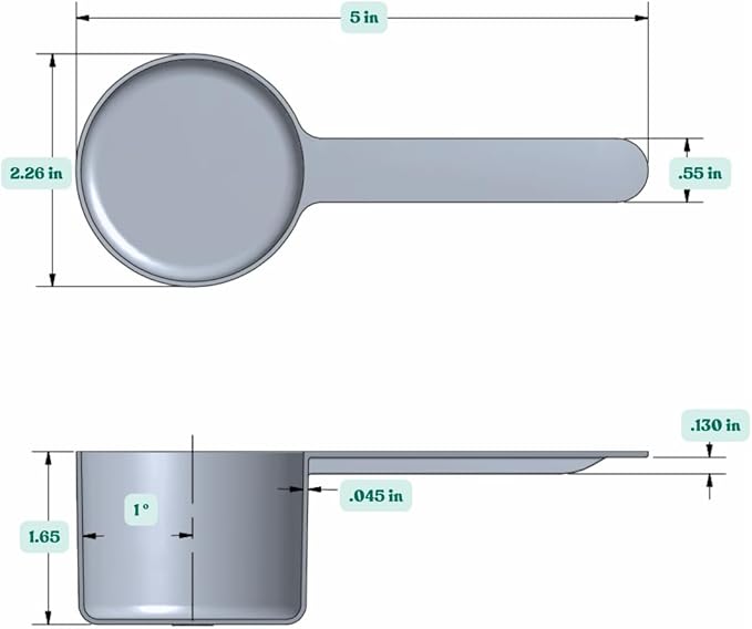 94 mL (94 CC | 3.18 Oz.) Long Handle Scoop for Measuring Coffee, Pet Food, Grains, Protein, Spices and Other Dry Goods (Pack of 5)