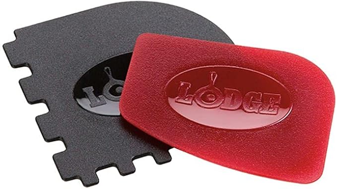 Lodge LDP3 Cast Iron Reversible Grill/Griddle (9.5" x 16.75") and Lodge Pan & Grill Scraper Set (2 Pieces)