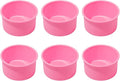 Silicone Mini Round Cake Molds, 4 Inch, Pink, Set of 6