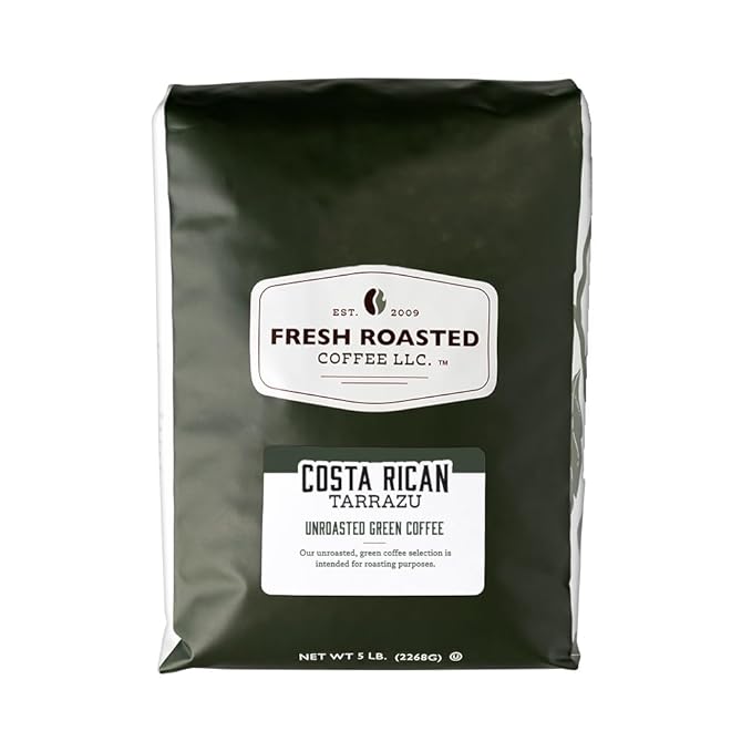 Fresh Roasted Coffee, Unroasted Costa Rican Tarrazu, Kosher, 5 Pound