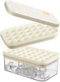 Brigii Ice Cube Tray with Lid&Bin, Ice Cube Mold with 56 Cubes, Stackable Ice Trays for Freezer with Easy-Release Silicone Bottom, for Drinks, Coffee, cocktail