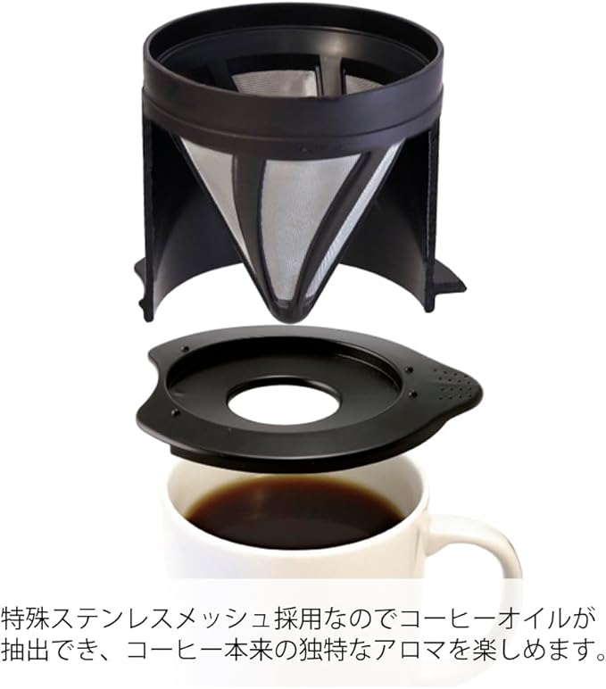Hario "Cafeor" Mesh Coffee Dripper, Size 01, Black