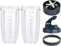 Upgrade Blender Cup and Blade Fit for Nutribullet 600w/900w, Replacement Parts Extractor Blade and 32oz Cup with 1 Flip-Top To-Go Lid & 1 Lip Ring, Blender Accessories (5 Pcs)