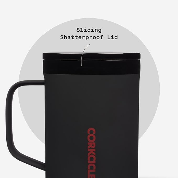 Corkcicle Classic Coffee Mug - Triple Insulated Stainless Steel for Travel - Shatter-Proof Lid - Keeps Drink Hot Over 3 Hours - Holiday Mug Gift - Great for Gifting Warmth - 16 oz - Darth Vader