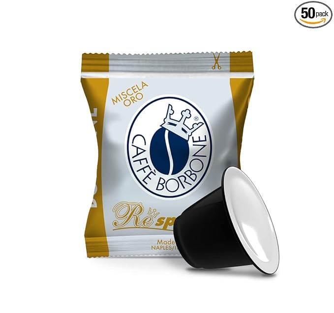 Caffè Borbone Gold Blend Nespresso Compatible Espresso Coffee Pods, 50 Count Espresso Pods