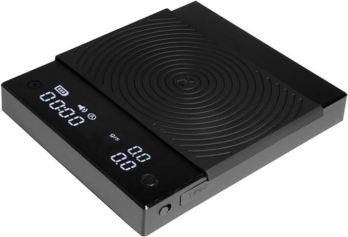 TIMEMORE Coffee Scale Basic 2.0 Electronic Espresso Scale with Water Flow Rate and Timer Function, Free Switching of Ounce/kg Units, Digital Scale for Kitchen/Baking/Cooking, Black
