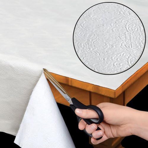 Home Bargains Plus Quilted Heavy Duty Table Pad Protector with Flannel Backing, Cut to Fit, Heat Resistant, Wipe Clean, Protects Table from Spills and Scratches, White, 52” x 168” Rectangle
