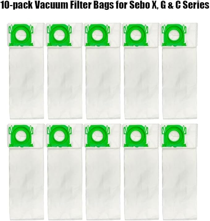 8-PACK 6695AM Vacuum Cleaner Bags for Sebo K X/C/370 Sebo X Series Extra Pet XP2 XP3 AIRBELT K Series Replacement Vacuum Filter Bags