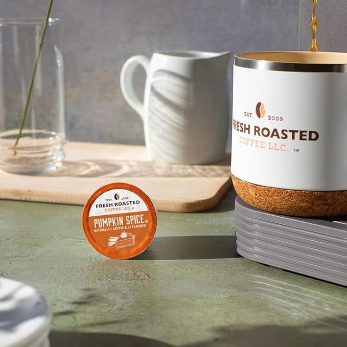 Fresh Roasted Coffee, Pumpkin Spice, Flavored Coffee Pods, K-Cup Compatible, 24 Count